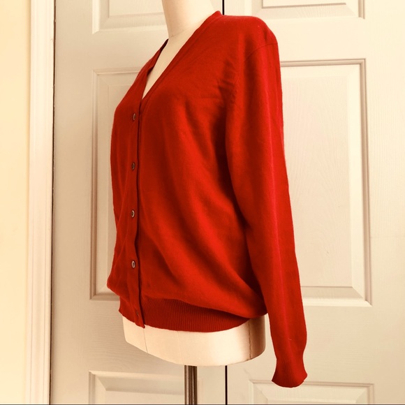 Saks 5th Avenue Cashmere Cardigan Button Slouchy Sweater Made in England… - Picture 8 of 9